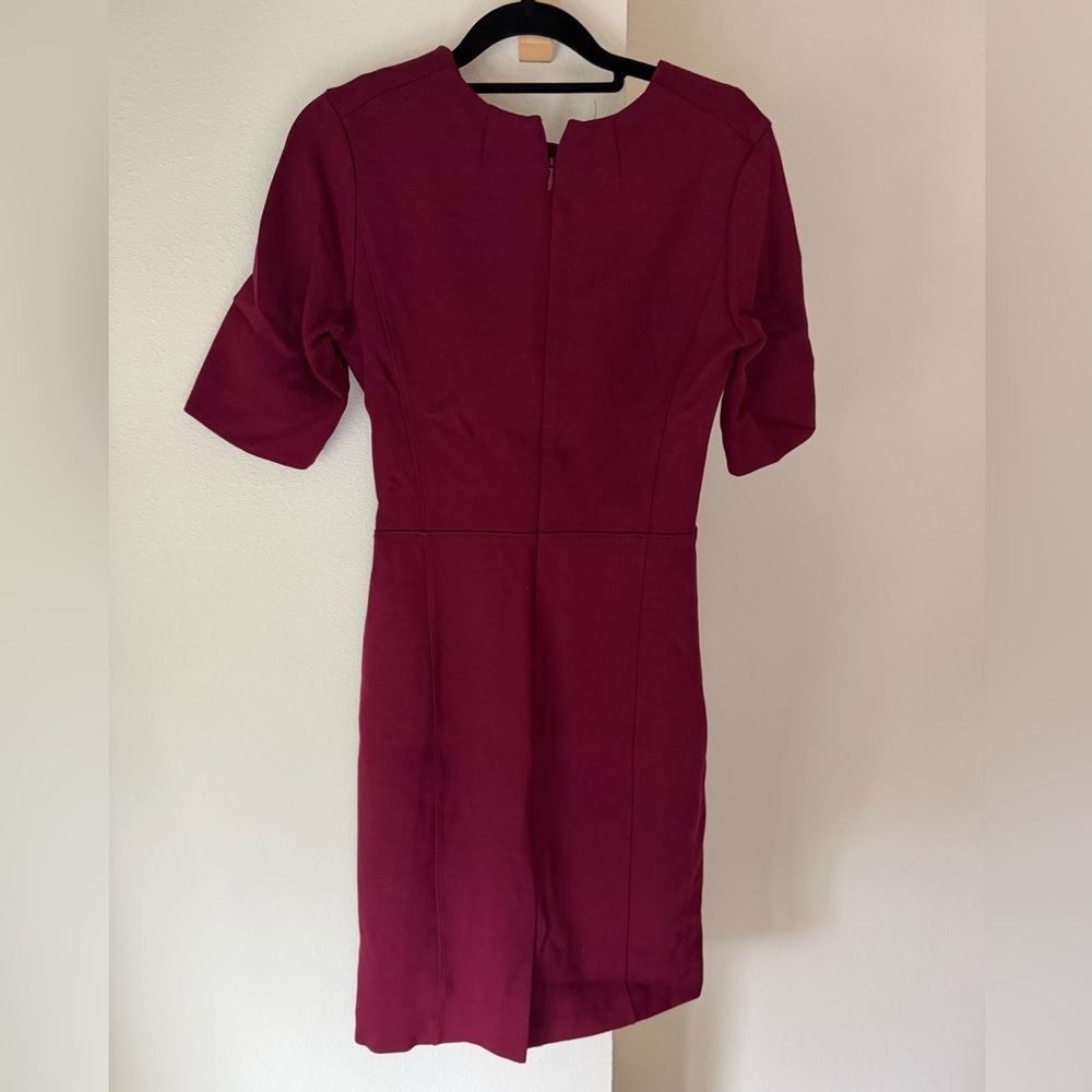Aritzia burgundy pencil dress 4
